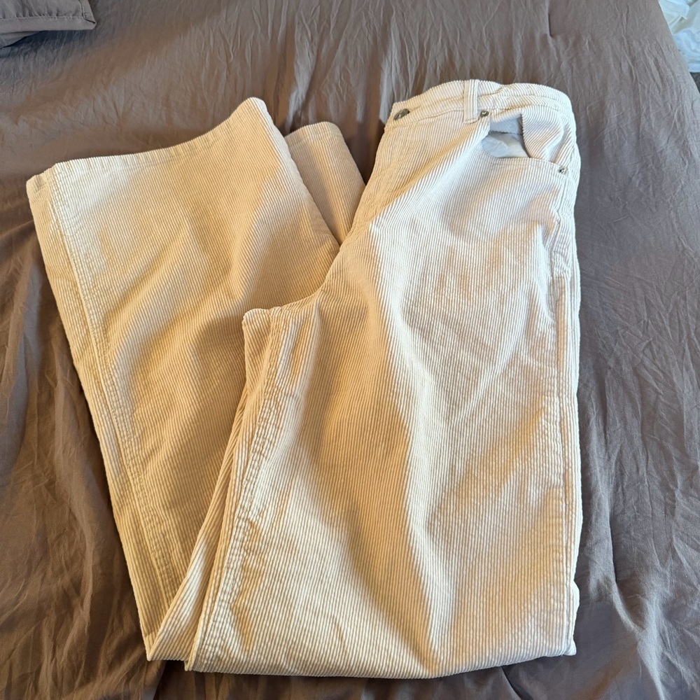 Beige wide leg Corduroy Pants